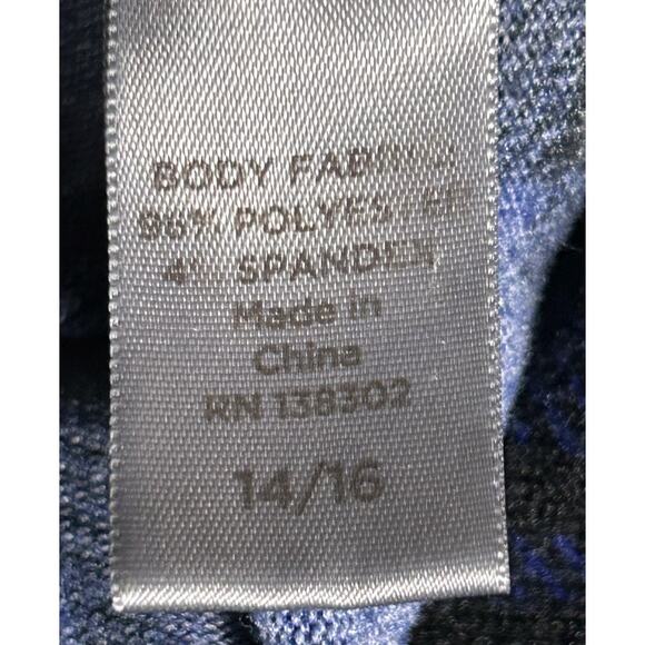 Avenue Plaid Roll Tab Sleeve  Blue & Black 14/16 Top - Picture 7 of 7